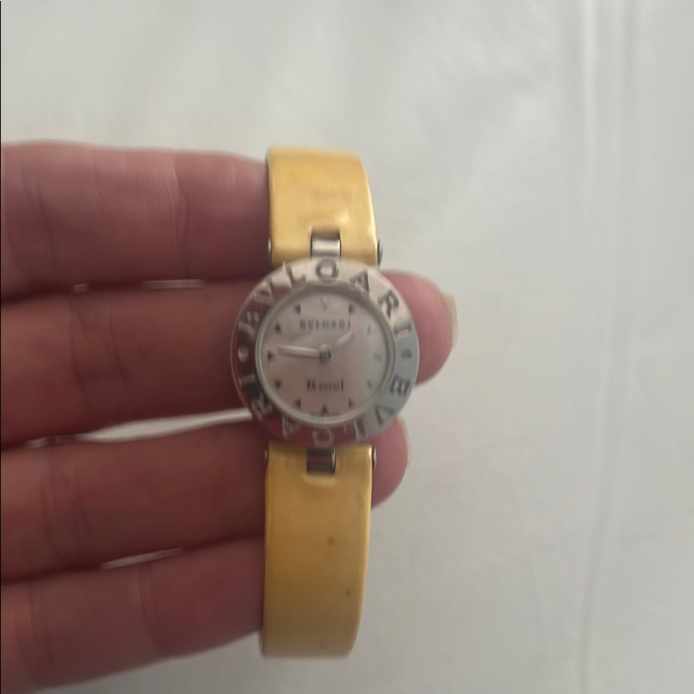 Bvlgari stainless steel mini bezelWatch with two additional bands